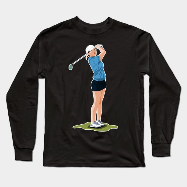 Women's golfer Long Sleeve T-Shirt by Womens Art Store